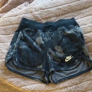 Nike Women's Tie-Dye Black and Gray Athletic Shorts